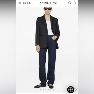 Anine bing dark navy straight leg jeans size 28